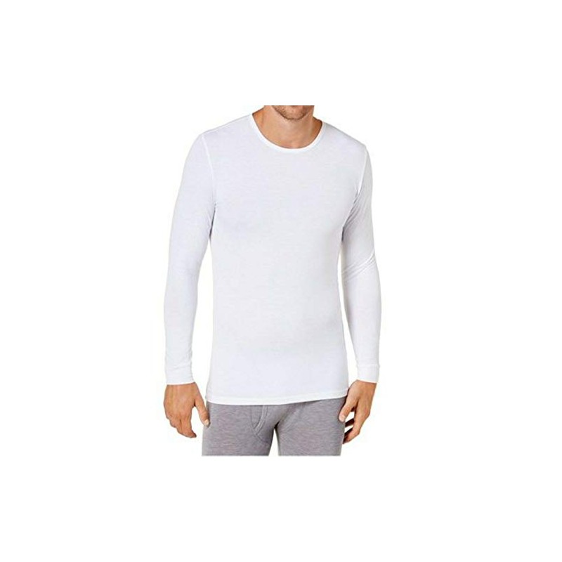 Mens Heat Plus Crew Neck Baselayer Top, White, XXLarge