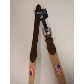 Walter Hagen NEW Walter Hagen Canvas Embroidered Khaki Belt American Flag M 34"/36" F32