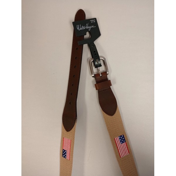 Walter Hagen NEW Walter Hagen Canvas Embroidered Khaki Belt American