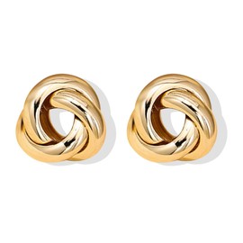 Chunky Gold Earrings Gold Earrings for Women Trendy Statement Earrings Gold Geometric Knot Twisted Stud Earrings Jewelry Gift