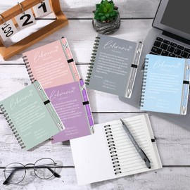 Sinmoe 6 Sets Thank You Gifts for Teacher, 6 Spiral Notepads, 6 Teacher Ballpoint Pens, Farewell Gift for Teacher, Motivational Gift Set for Christmas (Teacher)