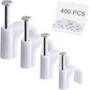 400pcs Cable Nail Clips, 4 Size(4mm 6mm 8mm 10mm) Durable