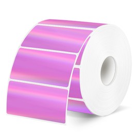 Yegawen Direct Thermal Label 2x1 Inch- Barcode Labels- Holographic Thermal Sticker Labels for Address, Shipping, Compatible with Rollo Label Printer & MUNBYN& Zebra (300 Labels/Pink)