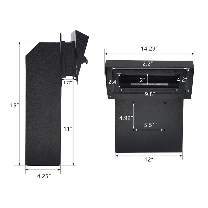 xydled Heavy Duty Mail Box with Key Lock, 15''x12''x6'', Locking