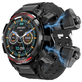 Smart Watch, 1.43 Inch Touchscreen Smart Watch, Built-in TWS Bluetooth Headphones, 24/7 Monitoring of Heart Rate/Blood Pressure/Blood Oxygen/Sleep, IP67 Waterproof, for Android/iOS System