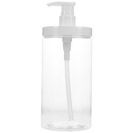 FRCOLOR Plastic Pump Bottle Dispenser Refillable Wide Mouth Jar Style Empty Bottles Bathroom Shower Containers for Shampoo Liquid