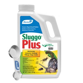 Monterey Sluggo Plus Bundled with Measuring Spoon - Snail & Slug Killer, Plus Controls Other Insects, OMRI Listed for Organic Gardening - 5 lb jug