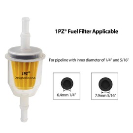 1PZ KHX-F01 1/4" y 5/16" pulgadas, Universal Filtro de combustible, Reemplazo de Honda Kohler Toro.(10 Unidas)