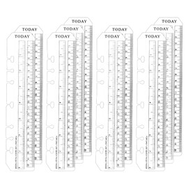 10 Pack 8" Clear Plastic Ruler for A5 6 Hole Planning Binder, Snap-in Bookmark Ruler Page Marker Divider Measuring Today Ruler Binder Notebook Planner