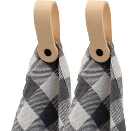 Brute Strength - Magnetic Tea Towel Holder Leather - Natural - Pack of 2 - for Kitchen - Kitchen Towel Holder - Hook for Tea Towels