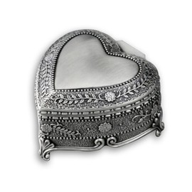 BinkeGG Tin Alloy Heart Shaped Wind up Music Box with Sankyo Musical Mechanism Tune: Somewhere Over The Rainbow