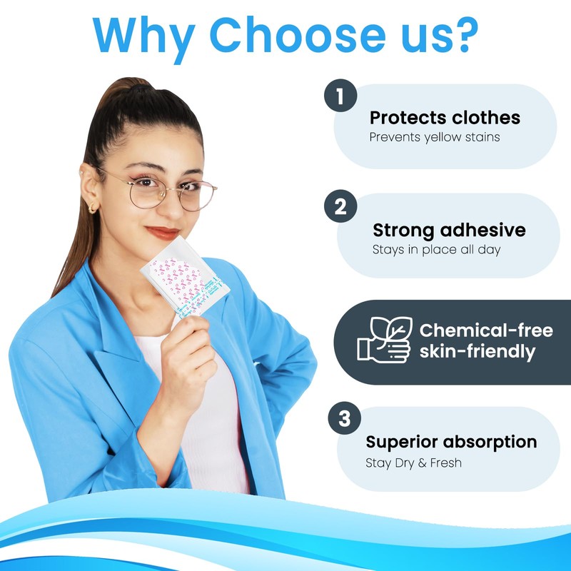 MAIYADUO Armpit Sweat Pads for Women, Absorb Underarm Sweat, Large,