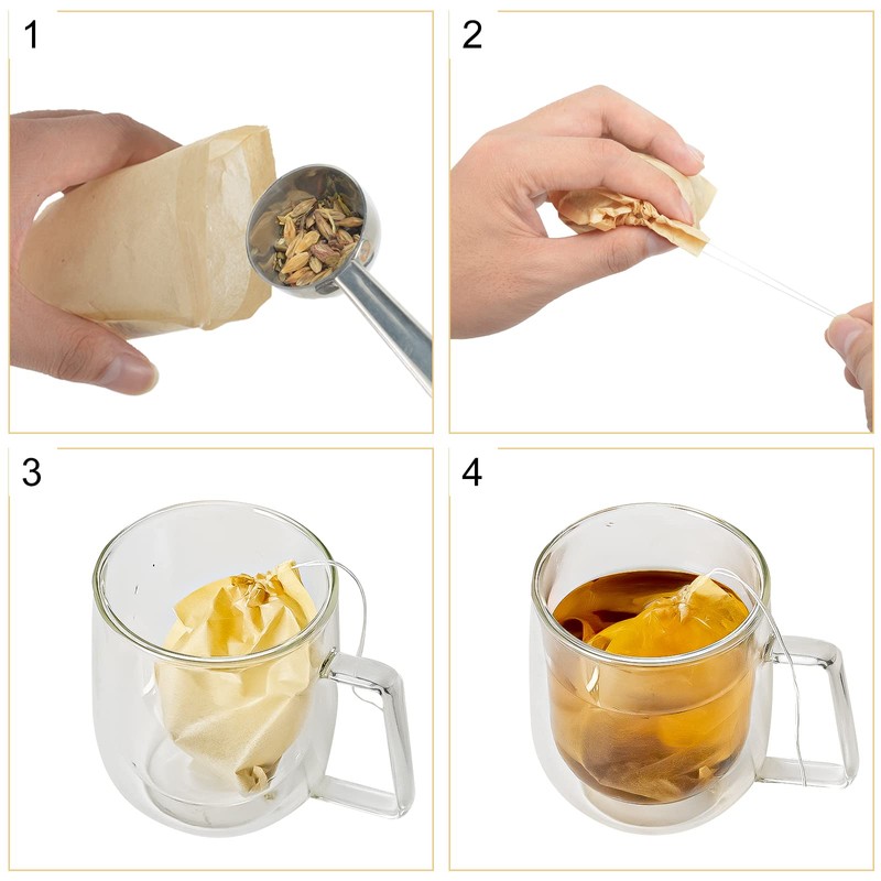 Numola Unbleached Tea Filter Bags for Loose Leaf Tea, Tea