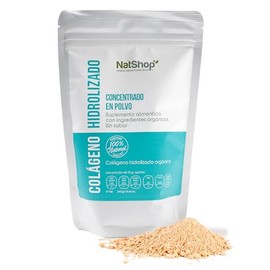 NATSHOP  Colágeno Hidrolizado Puro 100 Natural - Sin Sabor ni Azúcares - Fácil Disolución en Agua, Café o Batidos  Ingredientes Orgánicos - Fórmula...
