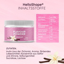 Hello Shape Flavour Powder 2 x 250 g Vanilla & Pistachio: Flavour Powder Almost Without Calories - Vegan, High-Fibre, with Lactase, Versatile Flavour Powder Food Flavour