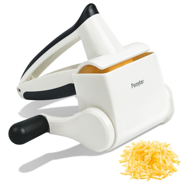 Pomyter Rotary Cheese Grater Hand Crank,Handheld Parmesan Cheese Shredder for