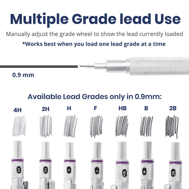 Pacific Arc Chromograph Metal Mechanical Pencil .9 mm Silver Barrel