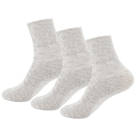 Amy Coulee Loose Socks, Unisex, Nursing, Loose Socks, Painless, Cotton, Breathable, Elderly, Swelling, Seniors, Hospital Hospital, Light Grey/3 Pairs-M, M