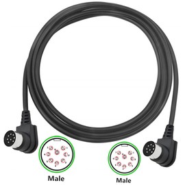 HUHANGGod Dual 90Degree Winkel Großer 8-Pin Din Stecker Zum männlichen Lautsprecher Audio Kabel, 2 X 90Degree Din 8-Pin Verlängerungskabel für Bang und Olufsen B&O PowerLink BeoLab (5 Meter)