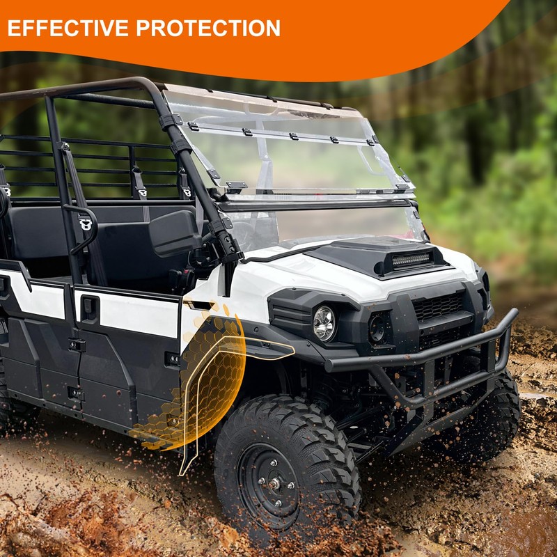 CUSAUTV Front Fender Flares for Mule Pro FXT, Extended Front
