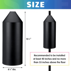 MorningRo 2 Pcs Metal Squirrel Baffle for Bird Feeder Pole Squirrel Defeater Cylinder Pole Galvanized Steel Black Bird Feeder Baffle 6 1/8 Inch Diameter 15 1/2 Inch High for Garden