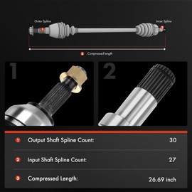 A-Premium A-Premium CV Axle Shaft Assembly Compatible with Honda Accord 2008-2015, Civic 2014 & Acura TSX 2009-2013, 1.8L 2.0L 2.4L, Front Left Driver Side