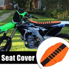 X AUTOHAUX Motorcycle Pit Dirt Bike Soft Seat Cover Seat Cushion Orange Black