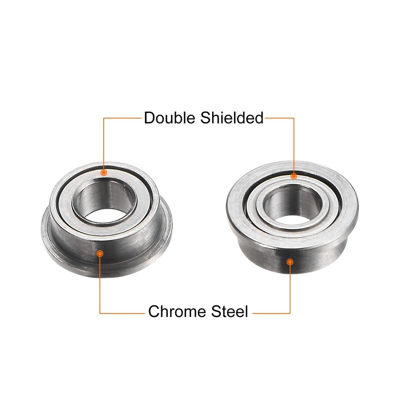 sourcing map MF63ZZ Flanged Ball Bearing, 20pcs 3x6x2.5mm Chrome Steel