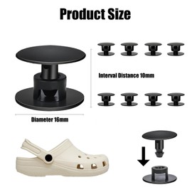 Dinghaole Pack of 8 Croc Rivets Buttons, Croc Rivets Button Replacement Band Repair Fastener Button, Replacement Rivets for Crocs Styled Shoes Unisex Classic Clog Garden Shoes Black