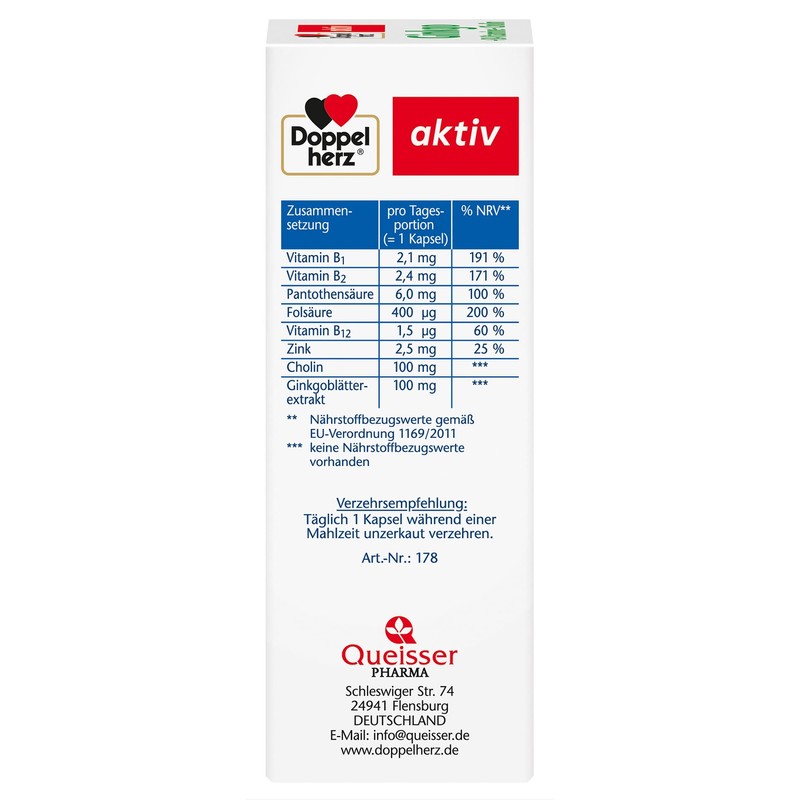 Doppelherz Ginkgo + B Vitamins + Choline - Dietary Supplement