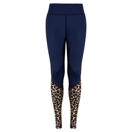 Daisen Leopard Print Silicone Grip Full Seat Horse Riding Leggings: Stylish & Functional Equestrian Tights for Women (Medium, Navy)