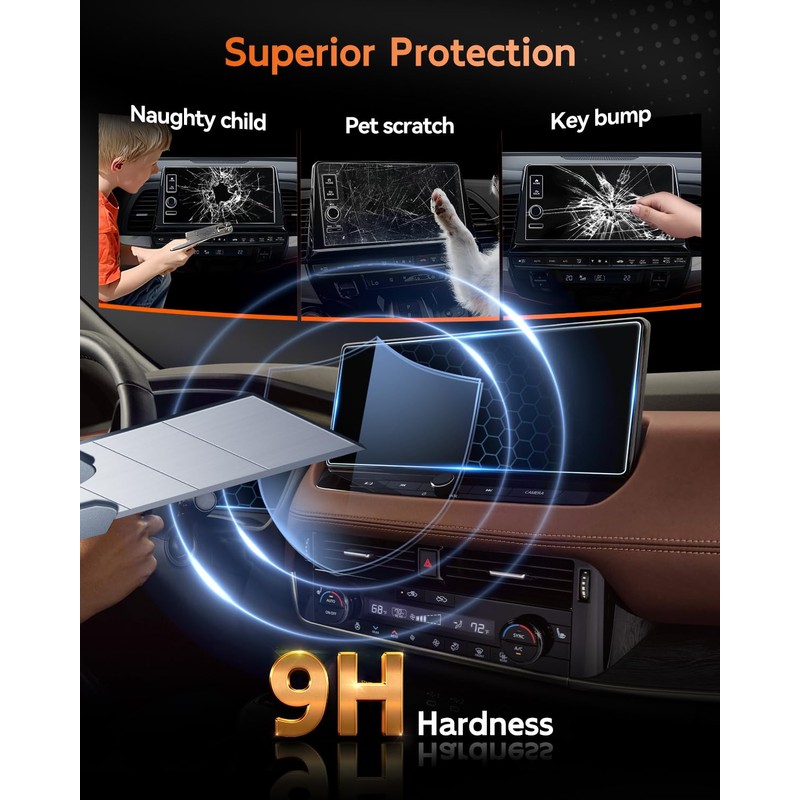 CDEFG 2PCS Tempered Glass for 2024 2025 2026 Nissan Rogue