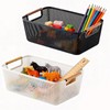 Runziti 2-Pack Plastic Storage Baskets with Handles, Mesh Pantry Organizer