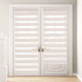 Sylshine Home Zebra Blinds for Windows 29 x 72 inches, Beige Dual Layer Sheer Roller Shades Light Control Day and Night Privacy for Home Office