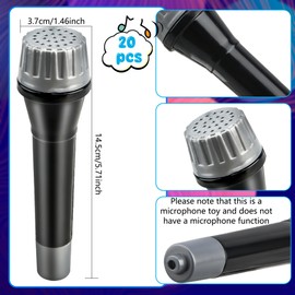Haconba 20 Pack Microphone Toy Plastic Stage Fake Mic Costume Prop for Cosplay Stage Play Birthday Karaoke Party Favors (Color Set 2)