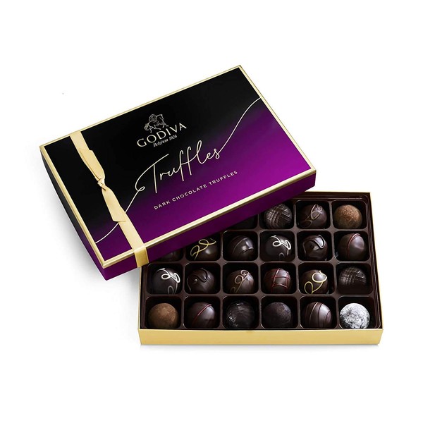 Godiva Chocolatier Dark Chocolate Truffles Assorted Chocolate Gift Box, 24 pc.