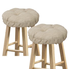 baibu Set of 2 Stool Covers Round, Super Soft Round Bar Stool Cushion Covers Seat Cushion - 2 Cushions Only (Beige, 14" (35 cm))