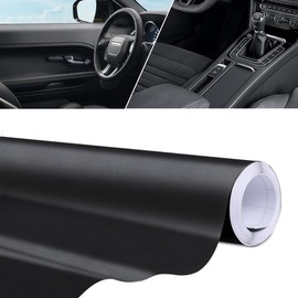 VKALTUL Matte Black Vinyl Wrap Self, 30 x 300cm Smooth bubble-free car film, strong adhesion Suitable for car decoration, motorbike, bicycle, DIY etc