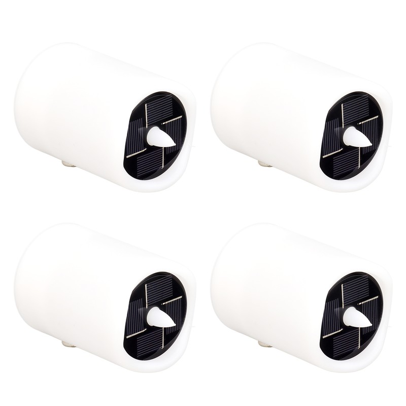 4Pcs Solar Powered LED Candle Light Yellow Flicker Tea Lamp