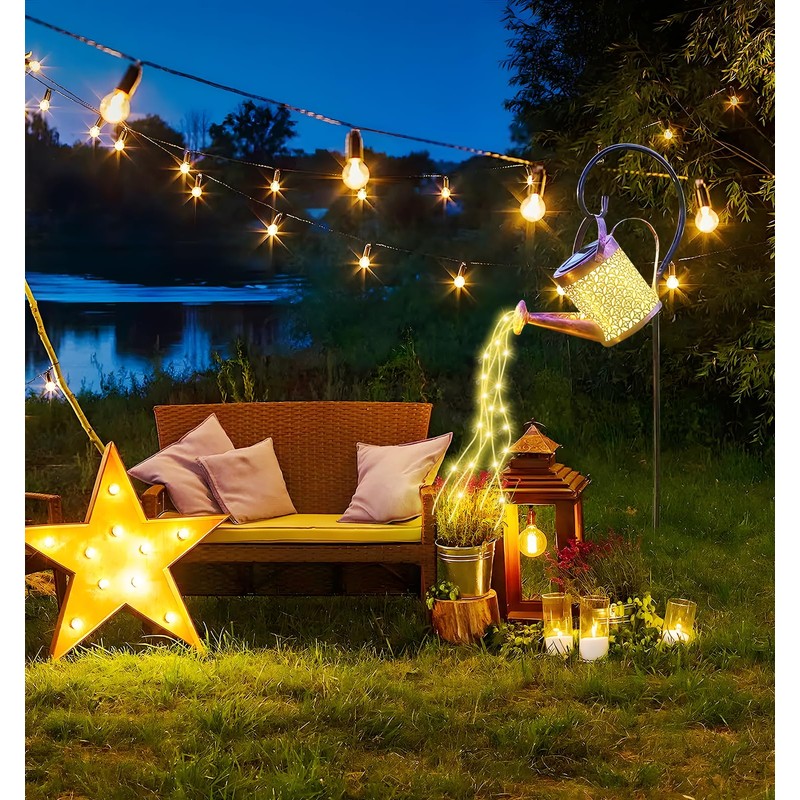 Luces Solares para Exterior jardín,Salandens Regadera con Luces Solar, Luces