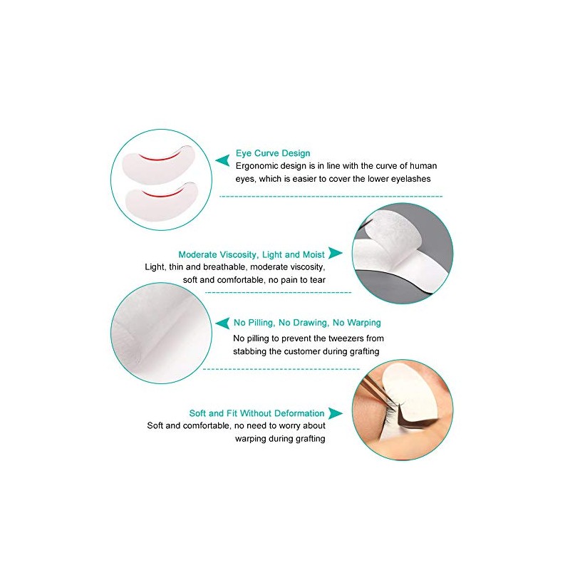 100 Pairs Set,Under Eye Pads, Lint Free Lash Extension Eye