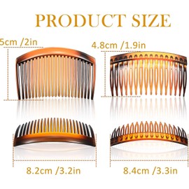 ANROI Pack of 12 French Plastic Hair Combs - Strong Holding Power, 16 and 23 Teeth - Hair Accessories for Women and Girls