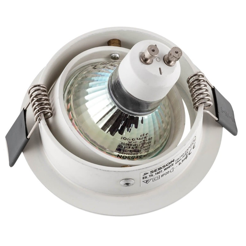 SEBSON Housing for Recessed Spotlights Round Pivoting Aluminium White Mounting