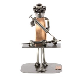 Steelman24 I Nuts and bolts sculpture Vet With Dog I Handmade ornaments I Made in Germany I I Metal figurine