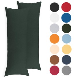 CelinaTex BeBasic Cushion Cover Double Pack 40 x 120 cm Anthracite Grey Microfibre Side Sleeper Pillow Cover Jersey