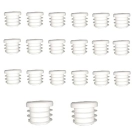 20 Pcs Round Plastic Plugs, White Tube Inner End Caps, 22mm Cover for Furniture Chair Desk Leg Tables Foot, Pipe