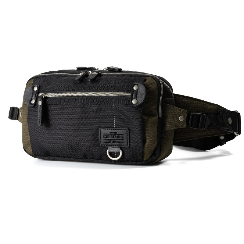 Mustache JJL-0321 Men's Body Bag, Waist Bag, Polyester, Black