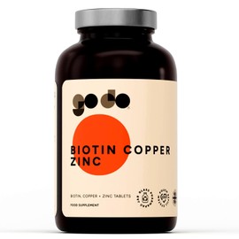 Biotin, Copper & Zinc Tablets - Promotes Healthy Hair, Skin & Nails - High Energy Production - Support Hormone Balance - Vegan Biotin Complex Supplements 360 Tablets