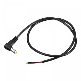 sourcing map 5.5mm x 2.1mm 90 Degree Right Angle DC Power Male Plug Jack to Bare Wire Open End Pigtail Power Cable Repair for Camera CCTV 0.5m Pack of 2