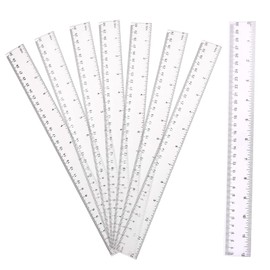 8 Pack 30cm Ruler Multipack Clear Ruler Plastic Rulers 12 Inches Shatter Resistant Ruler Shatterproof Metric Ruler Transparent Straight Ruler Measuring Ruler Tool for Student School Office